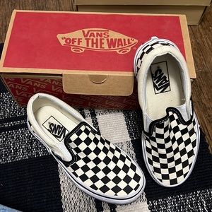 Vans black and white checkerboard classic slip-on